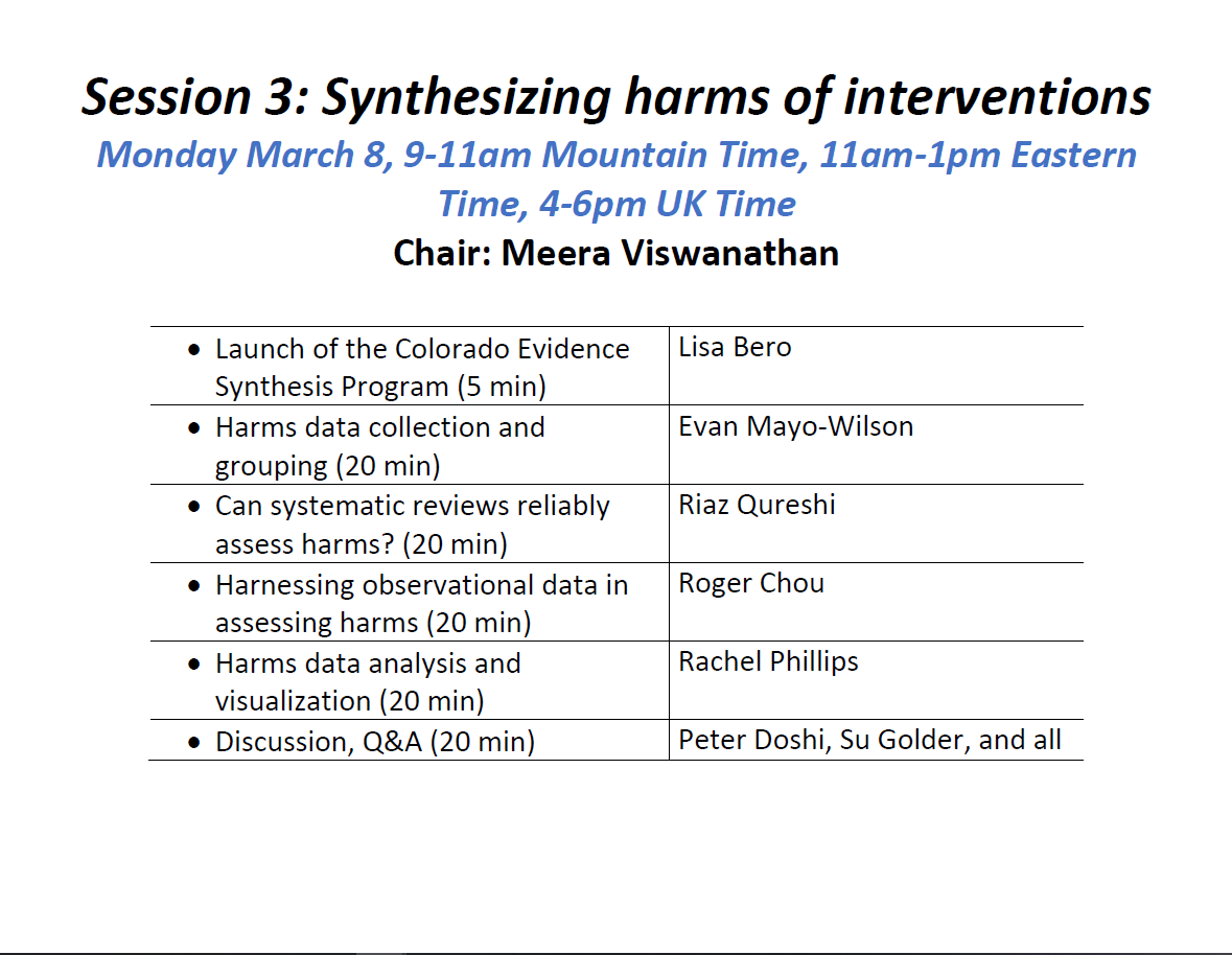 Virtual Methods Symposium Cochrane Training