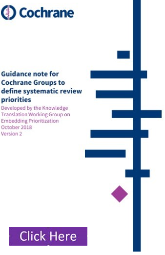 Guidance note for Cochrane Groups to define systematic review priorities